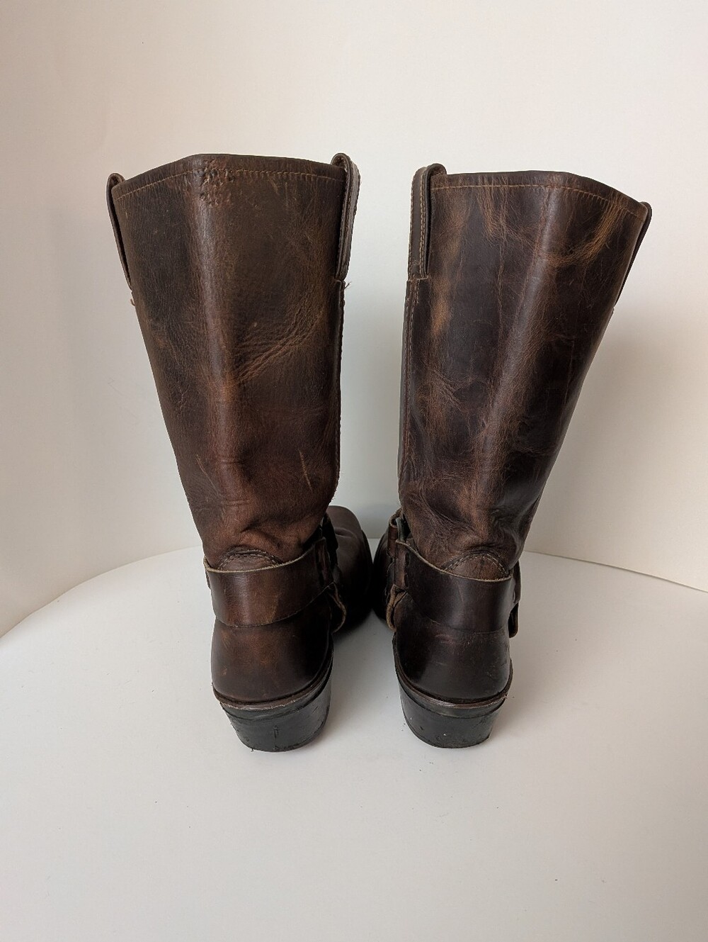 Frye Women's Brown Leather Harness Boots - Picture 2 of 5